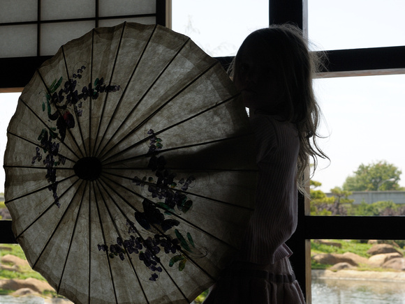 Little Girl Playing with Japanese Parasol II