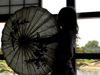 Little Girl Playing with Japanese Parasol II